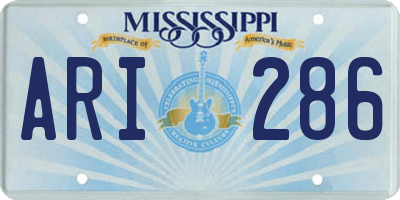 MS license plate ARI286