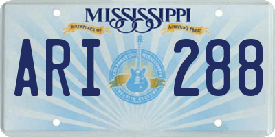 MS license plate ARI288