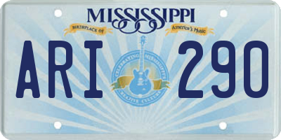 MS license plate ARI290