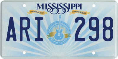 MS license plate ARI298