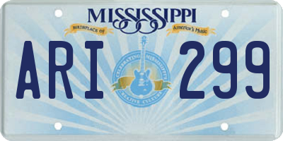 MS license plate ARI299