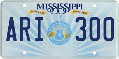 MS license plate ARI300