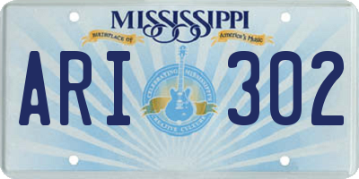 MS license plate ARI302