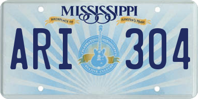 MS license plate ARI304