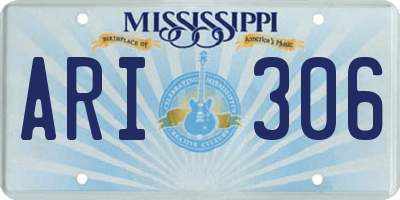 MS license plate ARI306