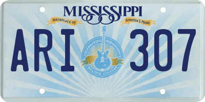 MS license plate ARI307