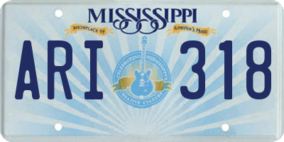 MS license plate ARI318