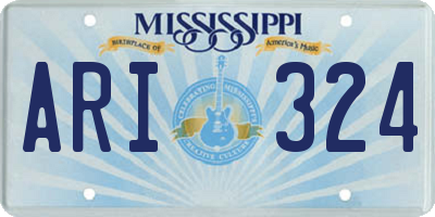 MS license plate ARI324