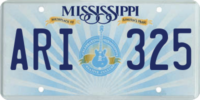 MS license plate ARI325