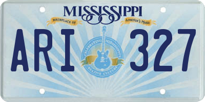 MS license plate ARI327