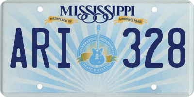 MS license plate ARI328