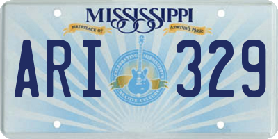 MS license plate ARI329