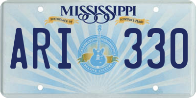 MS license plate ARI330