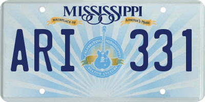 MS license plate ARI331