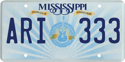 MS license plate ARI333