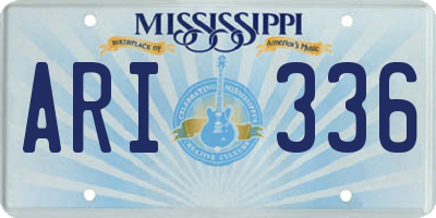 MS license plate ARI336