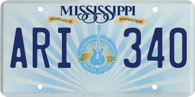 MS license plate ARI340
