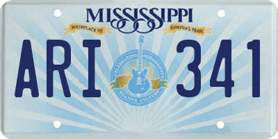 MS license plate ARI341