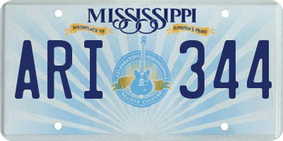 MS license plate ARI344