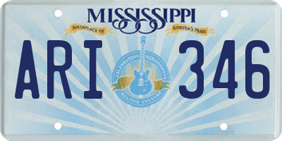 MS license plate ARI346