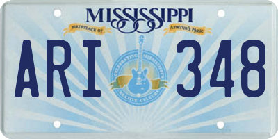 MS license plate ARI348
