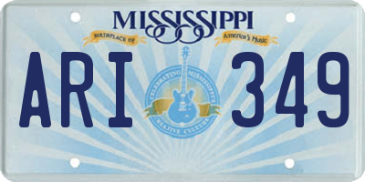 MS license plate ARI349