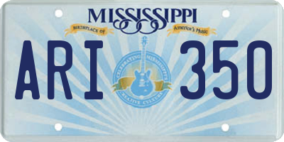 MS license plate ARI350