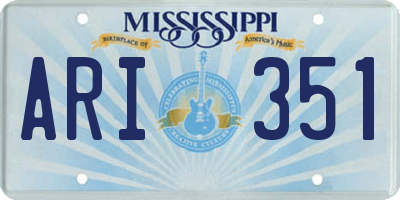 MS license plate ARI351