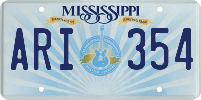 MS license plate ARI354