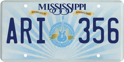 MS license plate ARI356