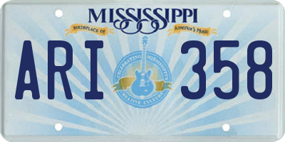 MS license plate ARI358