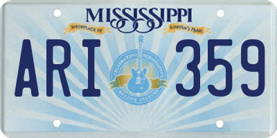 MS license plate ARI359