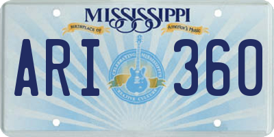 MS license plate ARI360