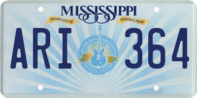 MS license plate ARI364
