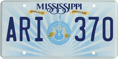 MS license plate ARI370