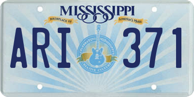 MS license plate ARI371