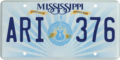 MS license plate ARI376