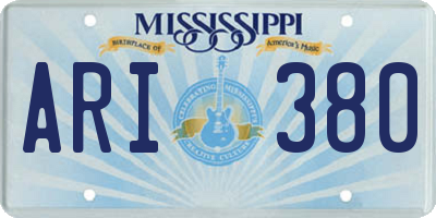 MS license plate ARI380