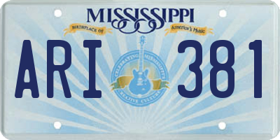 MS license plate ARI381