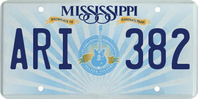 MS license plate ARI382