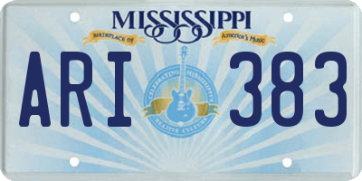 MS license plate ARI383