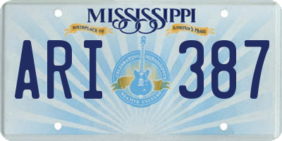 MS license plate ARI387