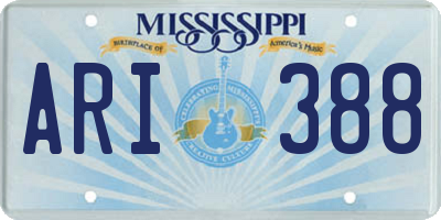 MS license plate ARI388