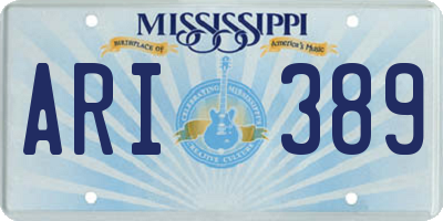 MS license plate ARI389