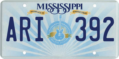 MS license plate ARI392