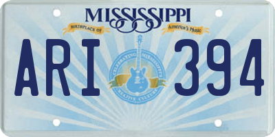 MS license plate ARI394