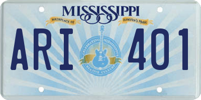 MS license plate ARI401