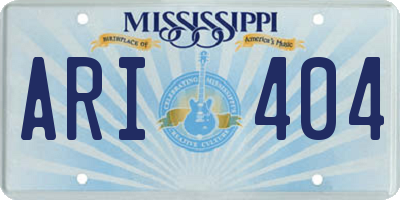 MS license plate ARI404