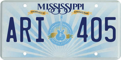 MS license plate ARI405