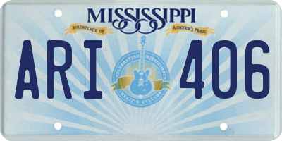 MS license plate ARI406